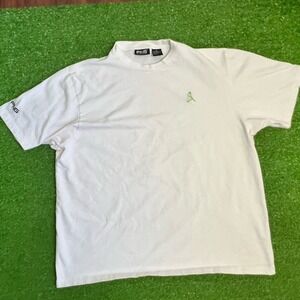 Ping Logo Shirt XL Neon Embroidered Logo White Shirt Golf Casual.